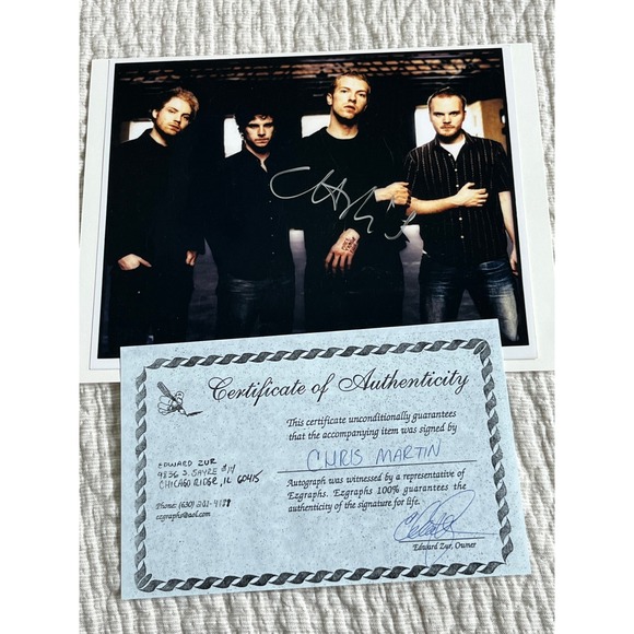 Other - Chris‎ Martin Authentic Hand Signed Autograph Photo Coldplay 8x10 COA Silver Ink